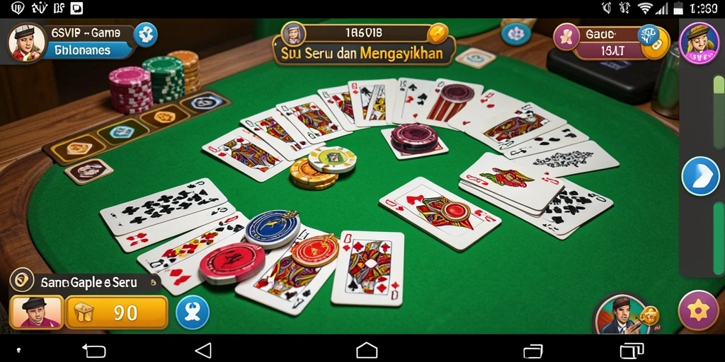 Tampilan gameplay Gaple yang seru dan menantang.