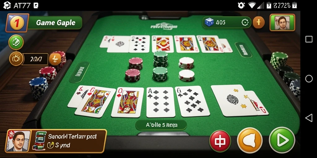 Screenshot gameplay AT777 menampilkan serunya permainan Gaple.