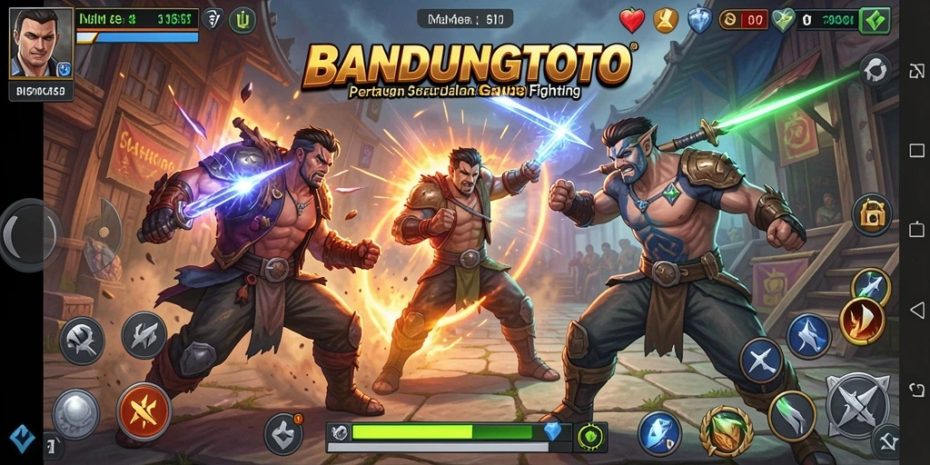 Gameplay BANDUNGTOTO menampilkan pertarungan yang intens dan mendebarkan.