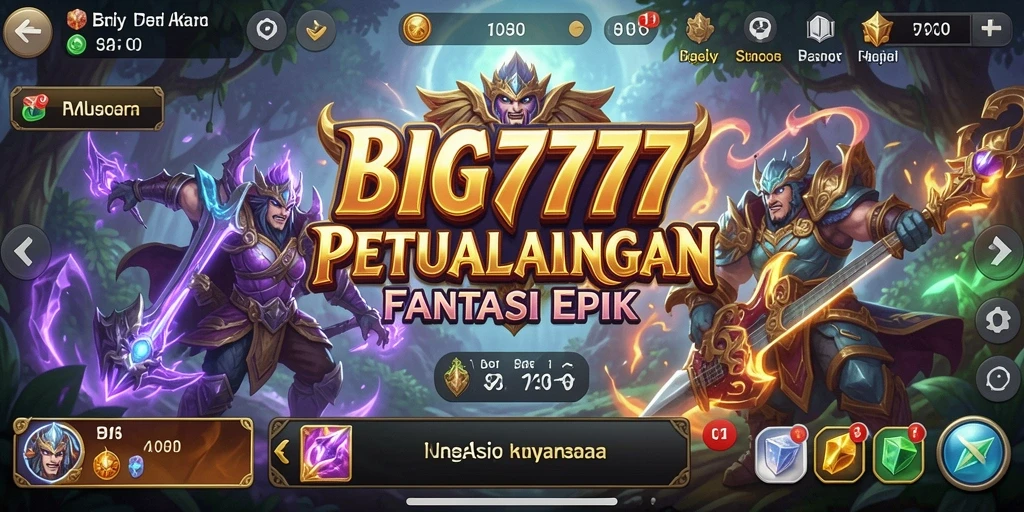 Tampilan gameplay epik dalam RPG BIG777 dengan karakter dan pertarungan seru.