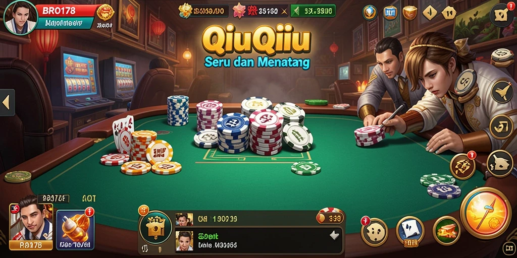 Screenshot gameplay BRO178 menampilkan keseruan bermain QiuQiu.