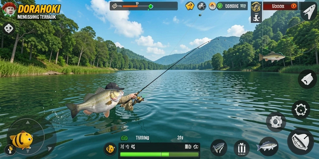 Tangkapan ikan besar di gameplay DORAHOKI yang mendebarkan.