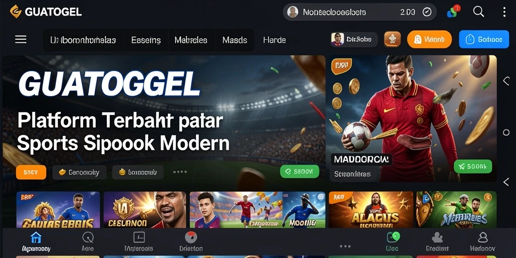 Tampilan utama GUATOGEL dengan berbagai pilihan taruhan olahraga.