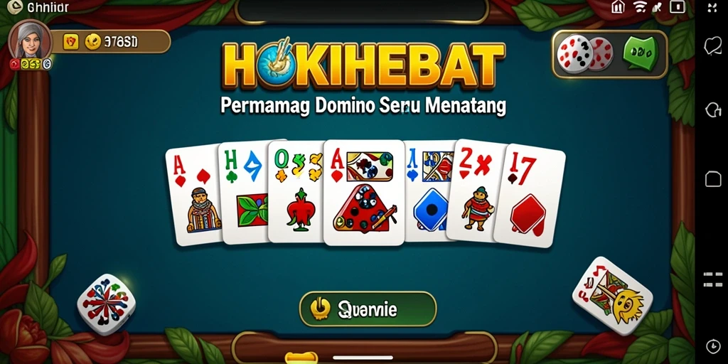 Screenshot HOKIHEBAT menampilkan gameplay seru permainan Domino.