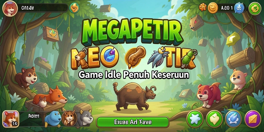 Screenshot gameplay <strong>MEGAPETIR</strong> yang menampilkan aksi Idle seru dan menghibur.