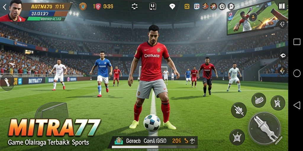 Tampilan gameplay MITRA77 yang seru dan menarik di dalam aplikasi olahraga.