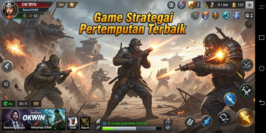 Screenshot utama menunjukkan momen seru dalam pertempuran strategi.