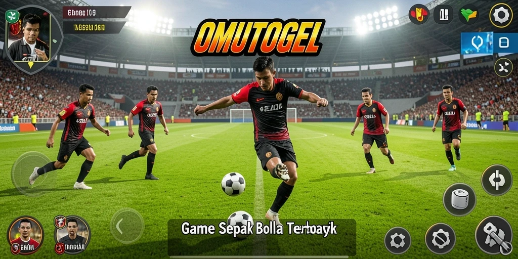 Tampilan gameplay seru dari OMUTOGEL dalam pertandingan sepak bola.