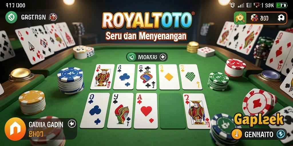 Tampilan menarik gameplay ROYALTOTO yang penuh strategi Gaple.