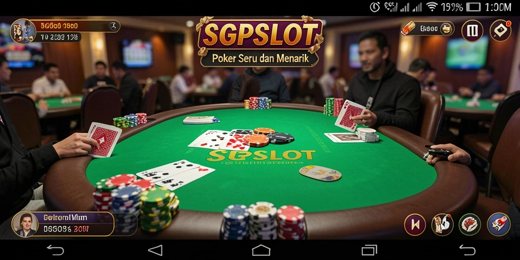Tampilan gameplay poker yang mendebarkan di SGPSLOT.