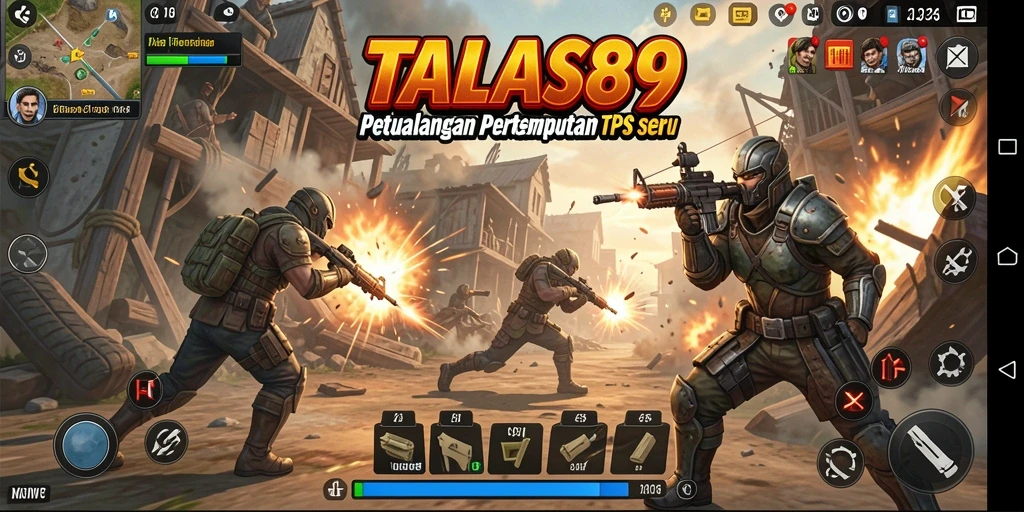 Menampilkan aksi pertempuran intens dalam game TPS TALAS89.