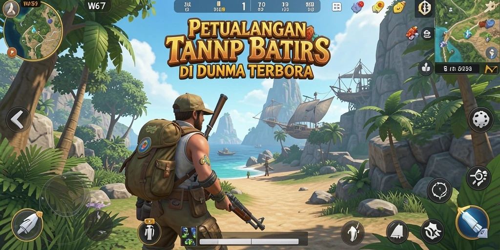 Tangkapan layar gameplay W67 di dunia terbuka yang penuh petualangan.