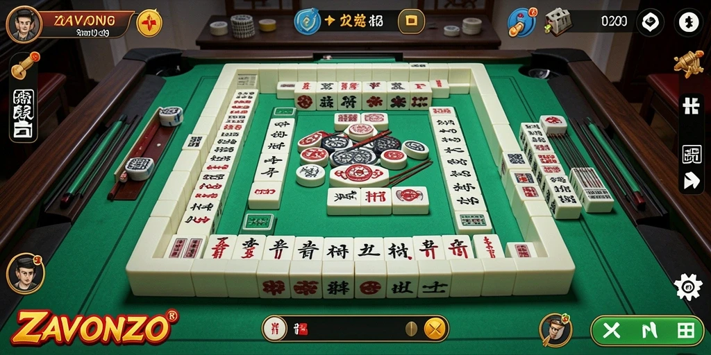 Screenshot gameplay ZAVONZO menampilkan tantangan Mahjong yang menarik.